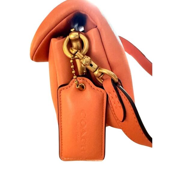 Coach Soft Tabby Leather Shoulder Bag Coral Pink Crossbody 11x10x3 - Picture 10 of 13